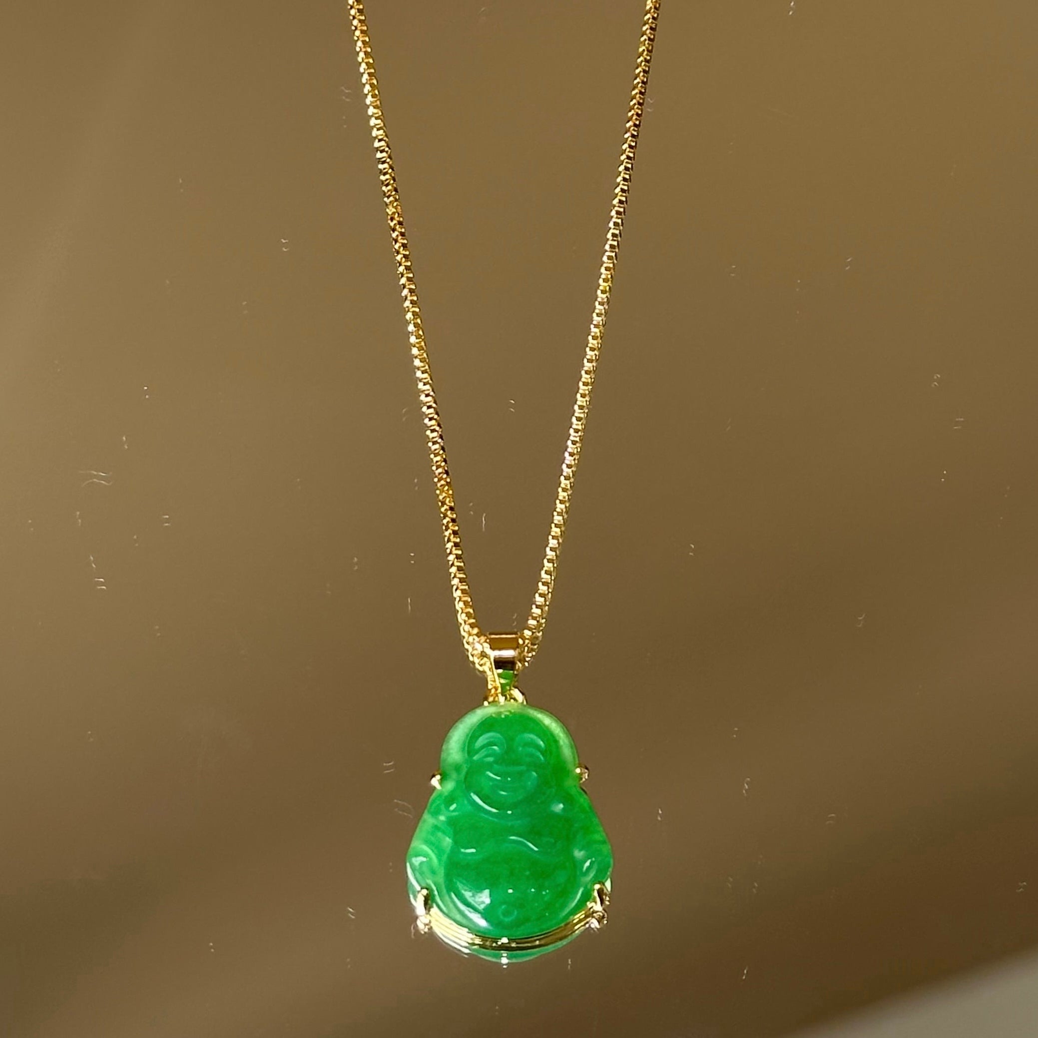 Jade Necklace Real Gold Buddha Chain Chain Gold Buddha Pendant