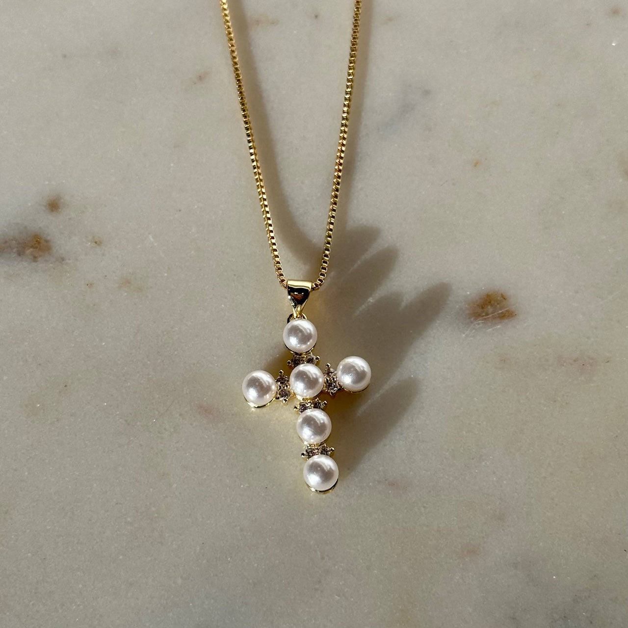 Mini Pearl Cross Necklace – Ocean Creations