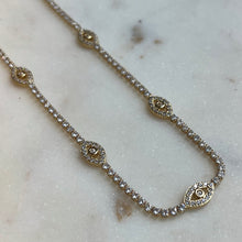 Load image into Gallery viewer, Gold Icy Evil Eye Choker
