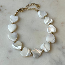 Load image into Gallery viewer, Mother of Pearl Heart Bracelet
