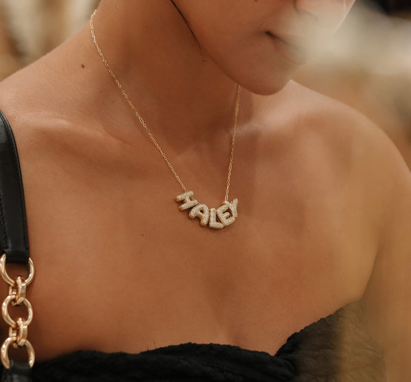 Mini Cz Bubble Initial Necklace
