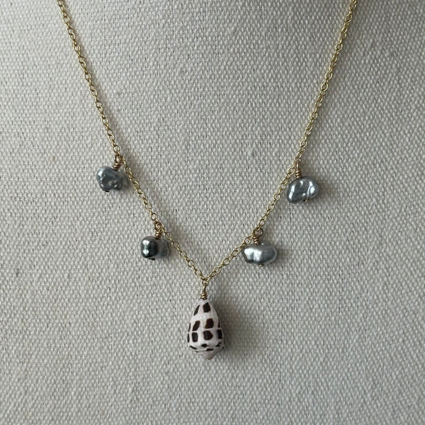 Keshi Hebrew Shell Necklace