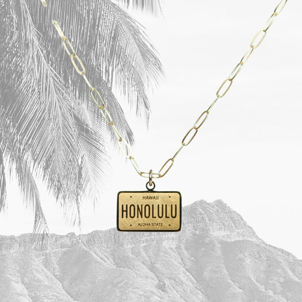 Honolulu License Plate Necklace