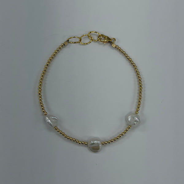 Trio Pearl Small Beaded Bracelet