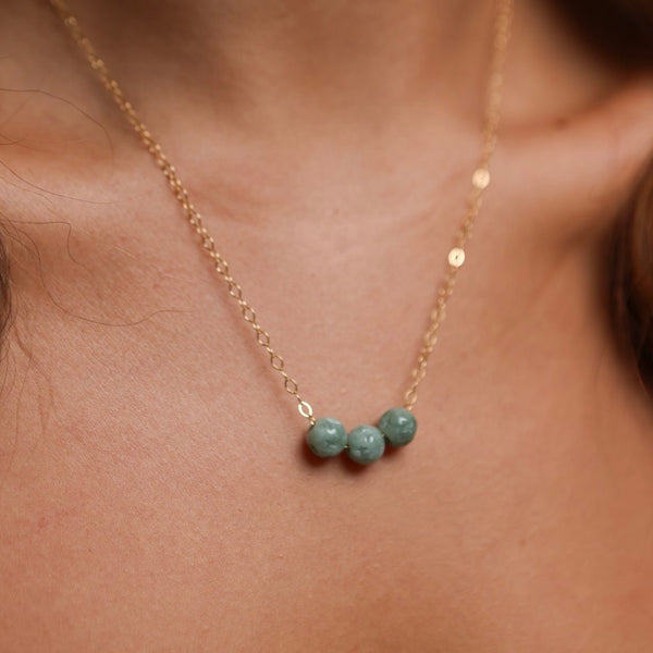 Jade Carved Bead Necklace