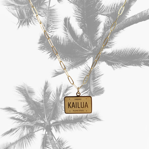 Kailua License Plate Necklace