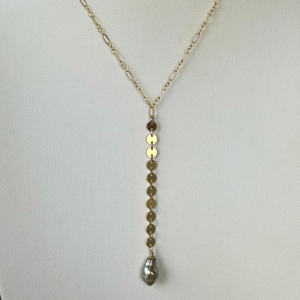 Mixed Chain Keshi Lariat