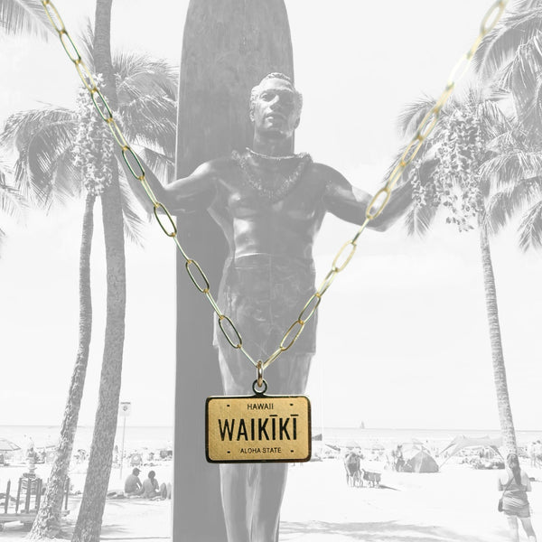 Waikīkī License Plate Necklace