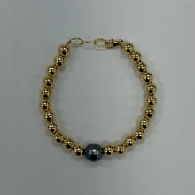 Load image into Gallery viewer, Single Tahitian Pearl Beaded Bracelet
