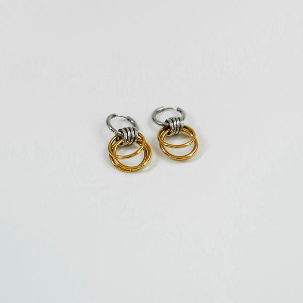 Two Toned Dangle Hoops