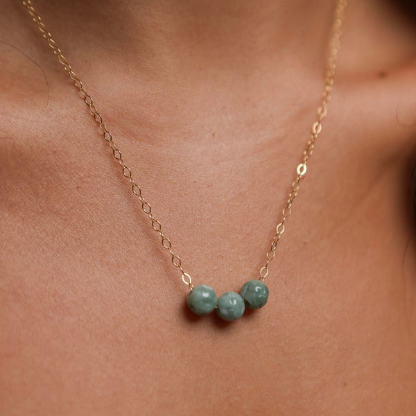 Jade Carved Bead Necklace