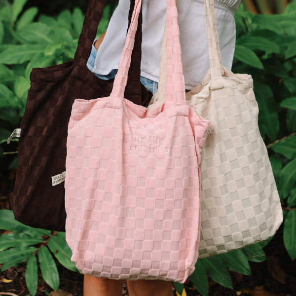 Terry Checkered Tote