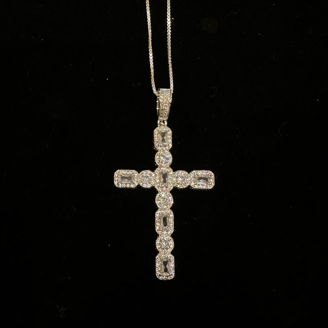 CZ Queen Cross Necklace