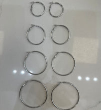 Load image into Gallery viewer, Silver Hoochie Hoops
