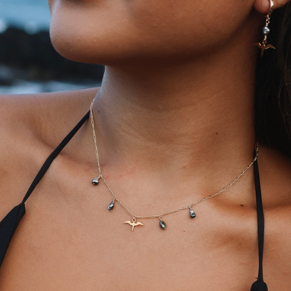 Keshi Iwa Bird Dangle Necklace