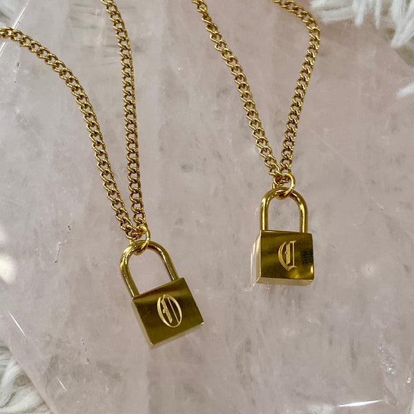 Initial Lock Necklace