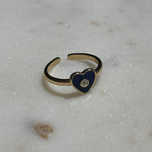 Load image into Gallery viewer, Blue Evil Eye Heart Ring
