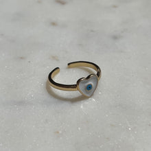 Load image into Gallery viewer, White Heart Evil Eye Ring

