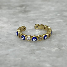 Load image into Gallery viewer, Blue Evil Eye Ring
