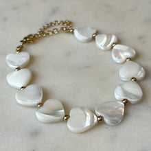 Load image into Gallery viewer, Mother of Pearl Heart Bracelet

