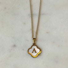 Load image into Gallery viewer, Creamy Clover Initial Necklace
