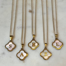 Load image into Gallery viewer, Creamy Clover Initial Necklace
