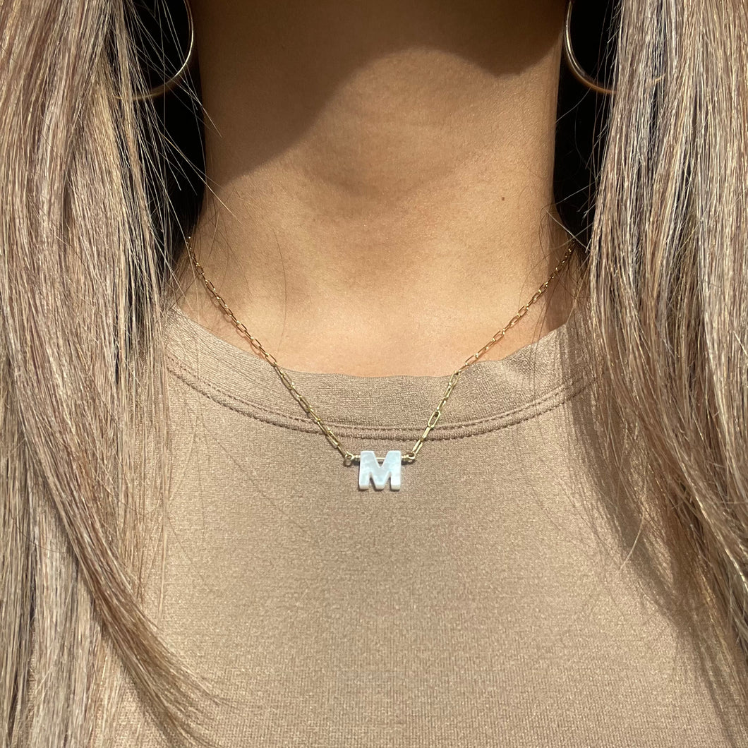 Mother of Pearl Initial Necklace – Ocean Creations