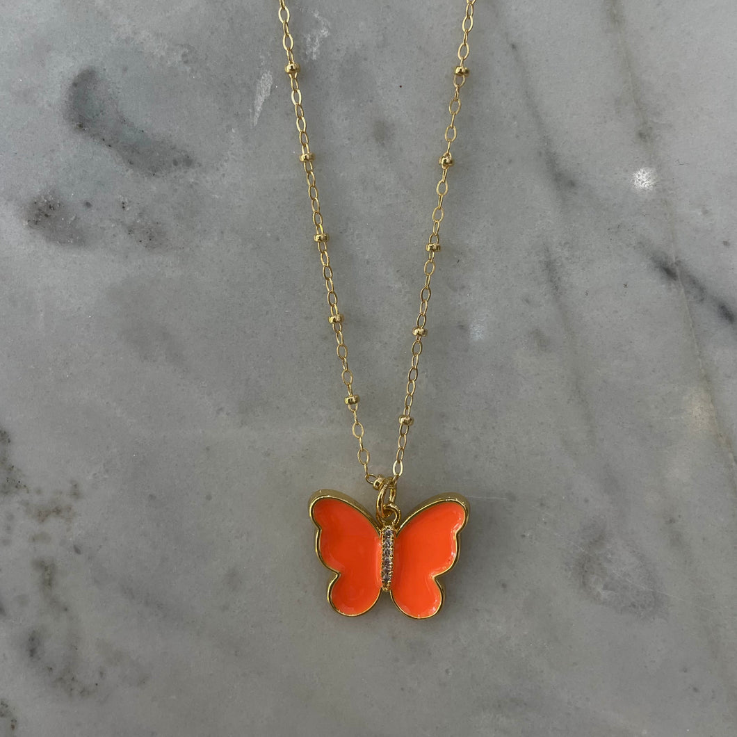 Neon Giving Me Butterflies Necklace