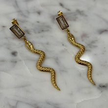 Load image into Gallery viewer, Emerald Snake Earrings
